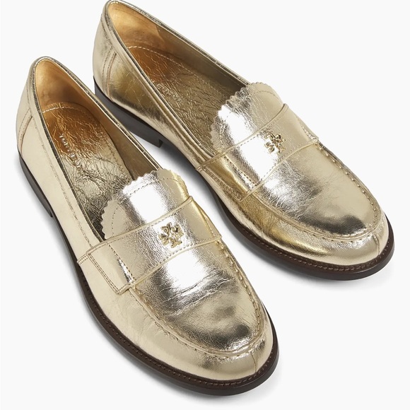 Tory Burch Shoes - Tory Burch Classic Metallic Gold Loafers